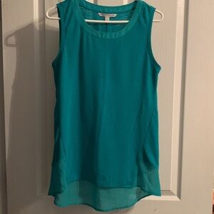 Adrienne Vittadini Teal Asymmetrical Tank Top